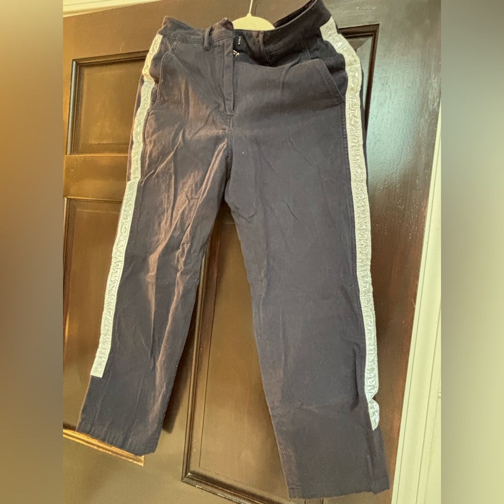 Tory Burch navy with metallic stripe your fav new weekend chinos